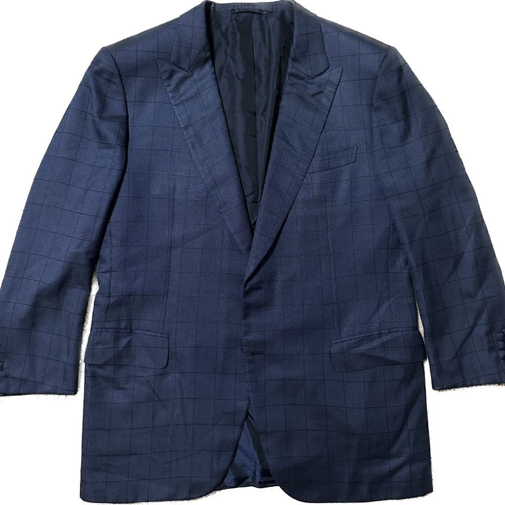 Brioni Blue Windowpane Jacket
